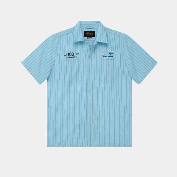 [BUNJANG] Deus Ex Machina FORECOURT Stripe Shirt Blue / (새상품) 데우스 엑스 마키나 FORECOURT 스트라이프 셔츠 블루