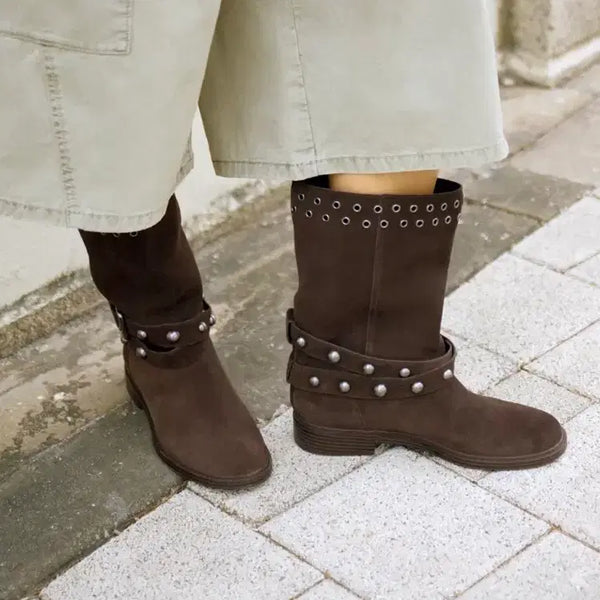 [BUNJANG] ZARA Studded Suede Ankle Boots Size 255 / 자라 스터드 스웨이드앵클부츠 새상품 255 ZARA 신발 3899610700