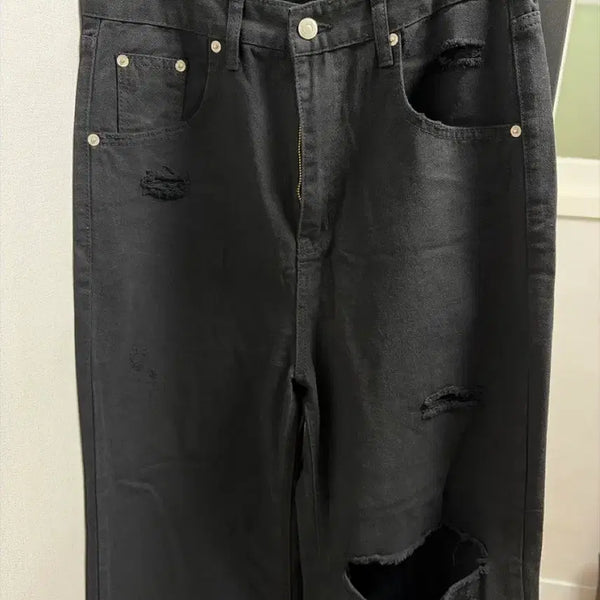 [BUNJANG] Matinkim Signature Wide Denim Black Large / 마뗑킴 시그니처 와이드 데님 블랙 라지