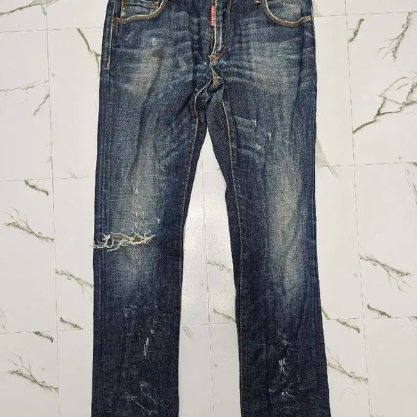 [BUNJANG] Dsquared2 Men's Vintage Wash Distressed Jeans / 디스퀘어드2 청바지 남성용 빈티지 워싱 데미지