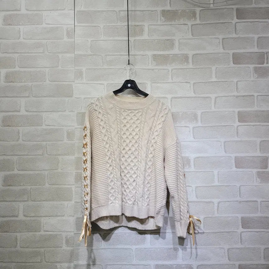 [BUNJANG] Ribbon Knit Top - Free Size / ㅎ2115 리본 니트 F