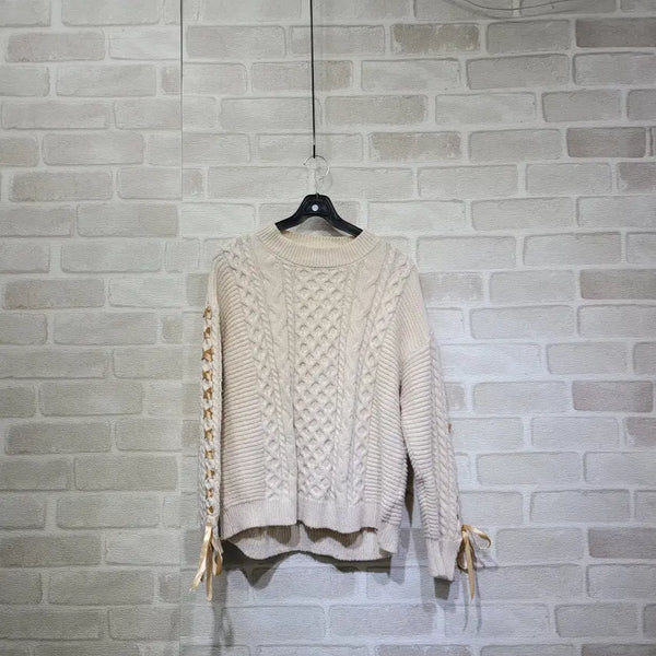 [BUNJANG] Ribbon Knit Top - Free Size / ㅎ2115 리본 니트 F