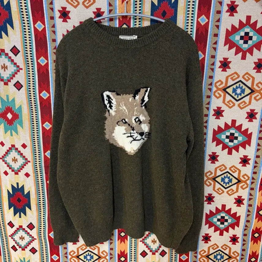 [BUNJANG] Maison Kitsuné Big Fox Head Pullover Wool Knit Size 52 / 메종키츠네 빅 폭스헤드 풀오버 울 니트 52