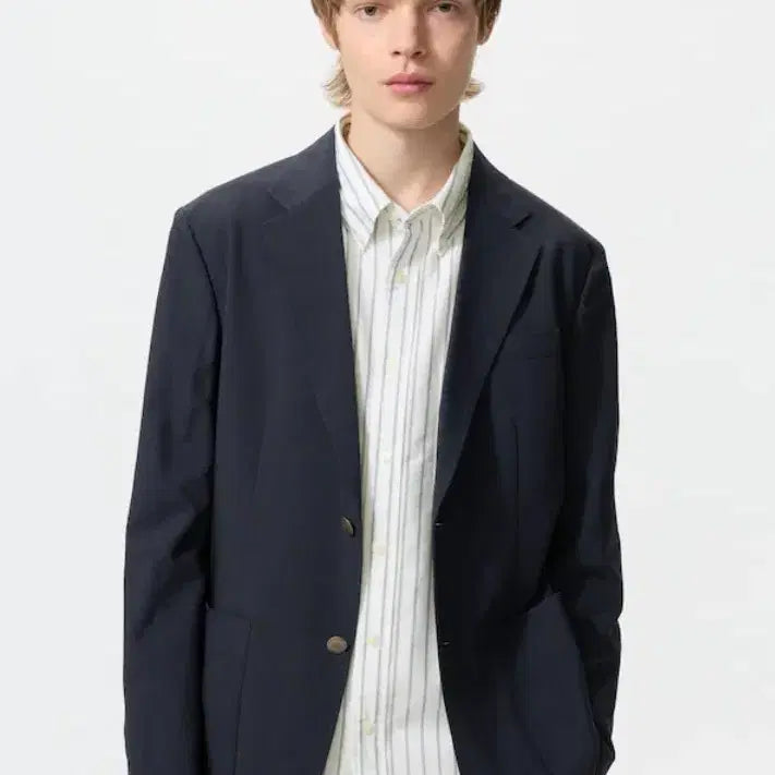 [BUNJANG] JW Anderson x Uniqlo Airsense Blazer Navy (M) / [새상품] JW앤더슨 유니클로 감탄 블레이저 M