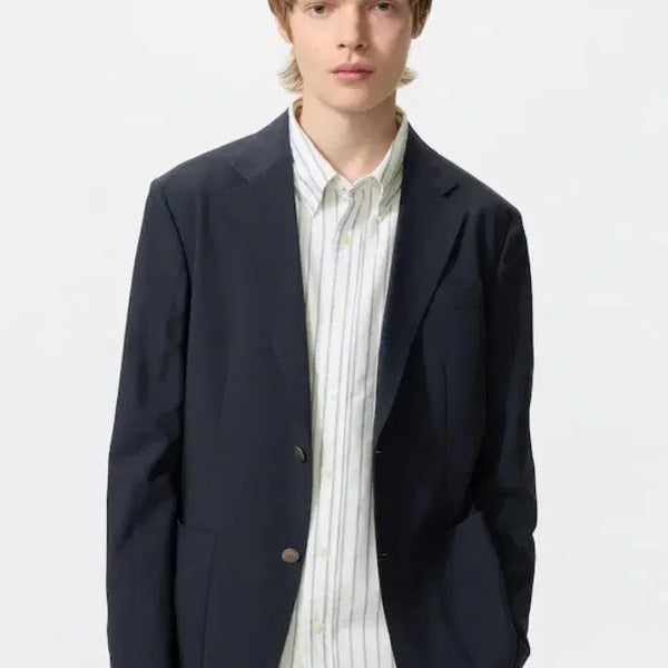[BUNJANG] JW Anderson x Uniqlo Airsense Blazer Navy (M) / [새상품] JW앤더슨 유니클로 감탄 블레이저 M
