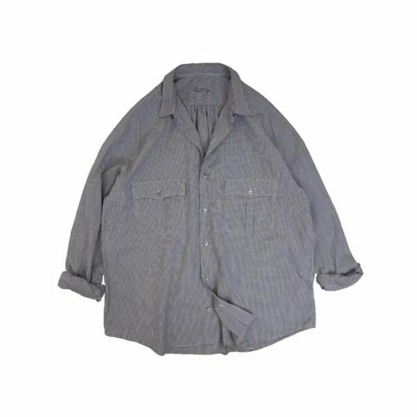 [BUNJANG] Porter Classic Roll Up New Gingham Check Shirt Black / 포터클래식 롤업 뉴 깅엄 체크 셔츠 블랙