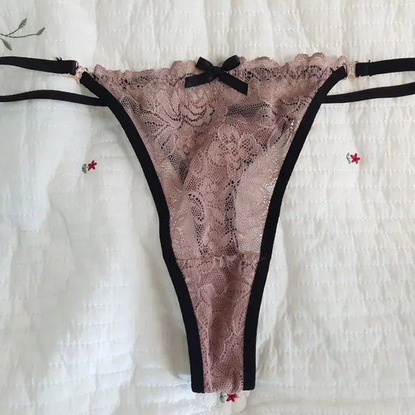 [BUNJANG] Two-Tone Ribbon Women's Thong Panty (Used) / 투톤 리본 여성 티팬티(중고)