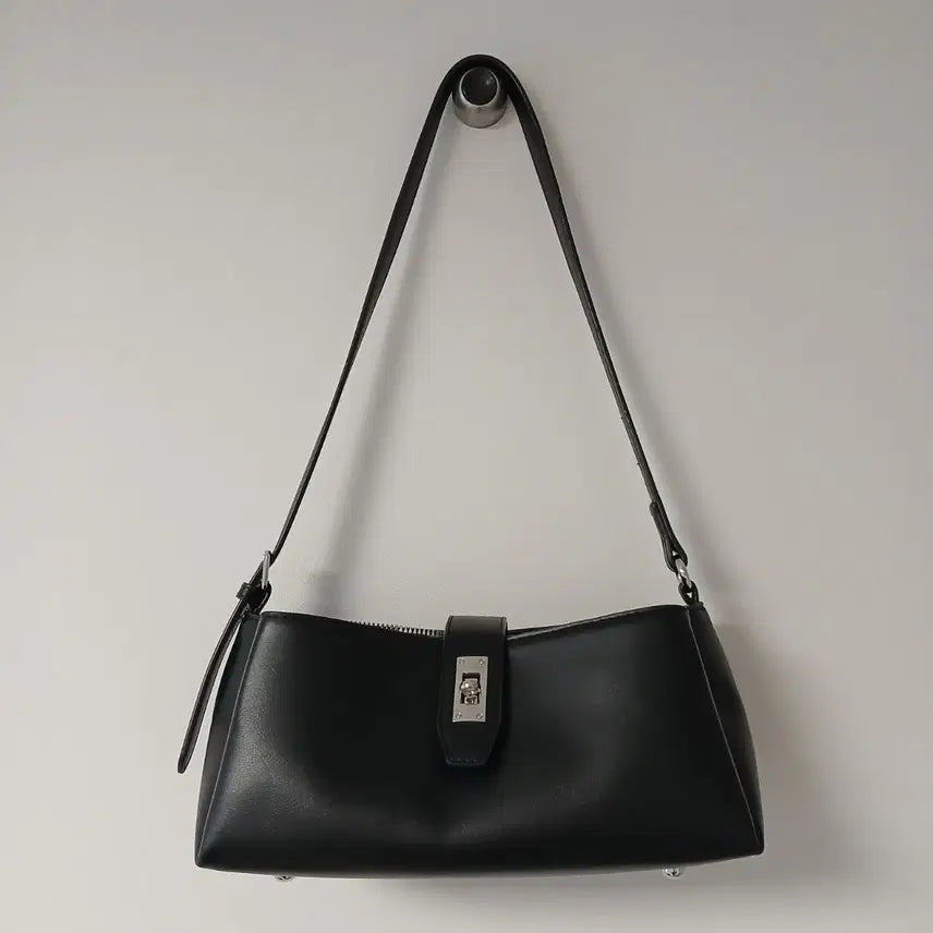 [BUNJANG] Black Accordion Shoulder Bag / 블랙 숄더백