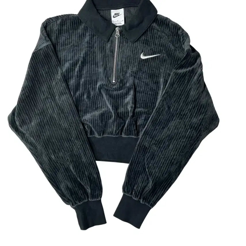 [BUNJANG] Nike Corduroy Half-Zip Sweatshirt Black / 나이키 코듀로이 하프집업 맨투맨 블랙