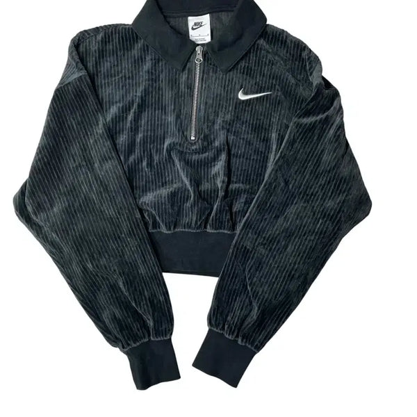 [BUNJANG] Nike Corduroy Half-Zip Sweatshirt Black / 나이키 코듀로이 하프집업 맨투맨 블랙