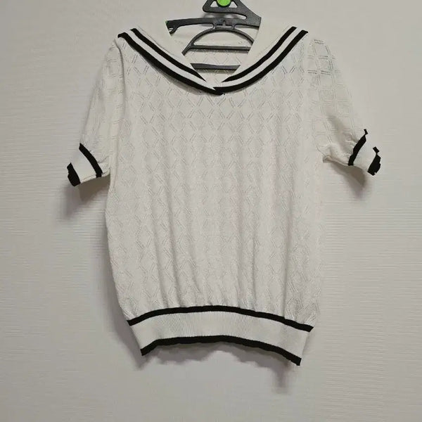 [BUNJANG] Kenneth Lady Sailor Collar Knit White / 케네스레이디 세일러 카라 니트 흰색