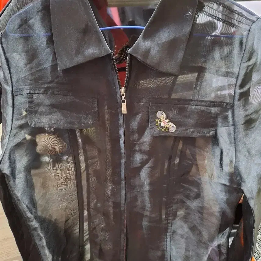 [BUNJANG] Tokyo Young See-through Blouse Black / 도쿄영 시스루 블라우스 블랙. 88