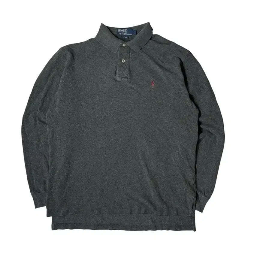 [BUNJANG] Polo Ralph Lauren Long Sleeve Polo Shirt Charcoal / 폴로 랄프로렌 긴팔 카라티 챠콜