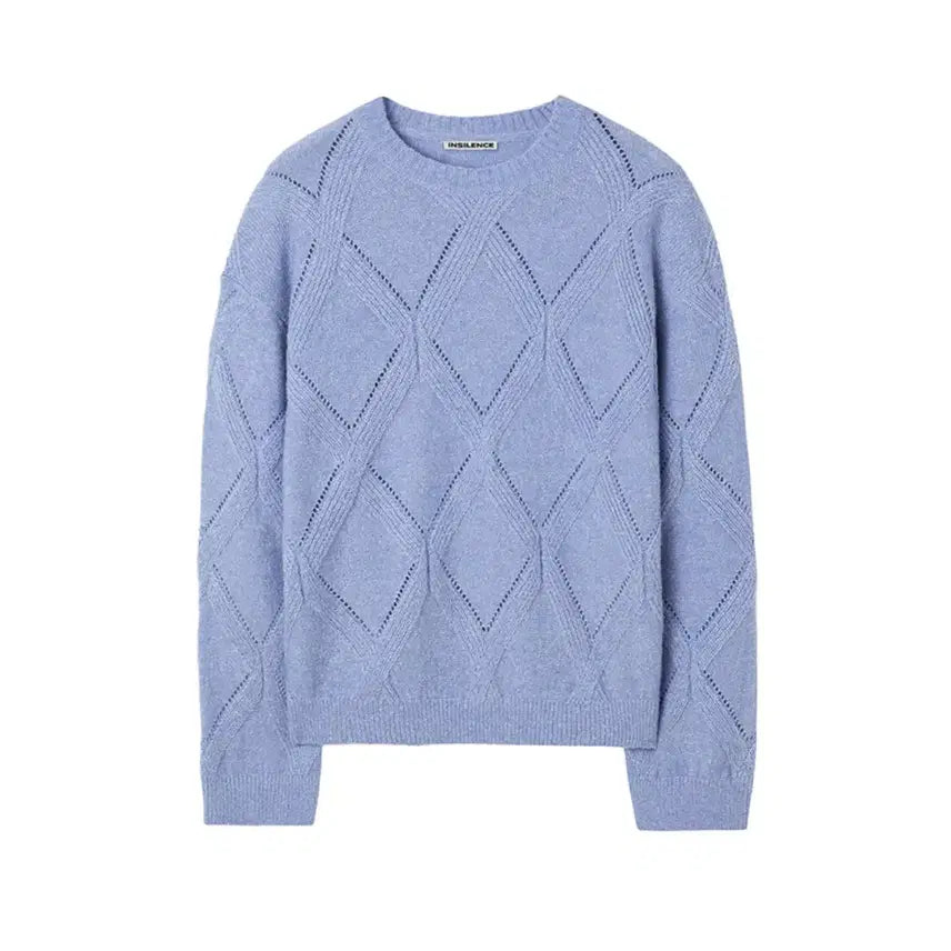 [BUNJANG] Insilence Cable Crewneck Knit Sky Blue Lavender L / 인사일런스 케이블 크루넥 니트 스카이 블루 라벤더 L