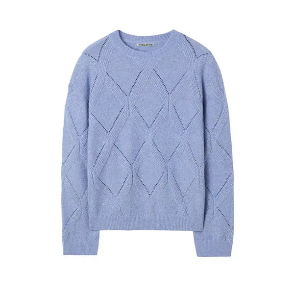 [BUNJANG] Insilence Cable Crewneck Knit Sky Blue Lavender L / 인사일런스 케이블 크루넥 니트 스카이 블루 라벤더 L