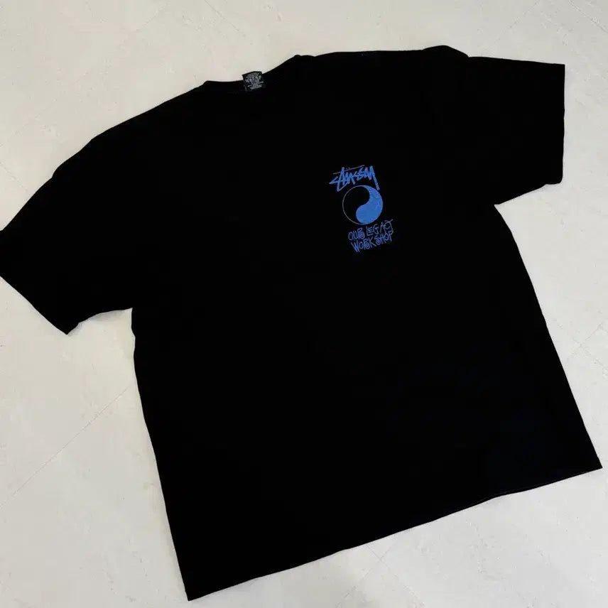 [BUNJANG] Stussy x Our Legacy Flame Pigment Dyed T-Shirt Black XL / 스투시 x 아워레가시 프레임 피그먼트 다이드 티셔츠 블랙XL