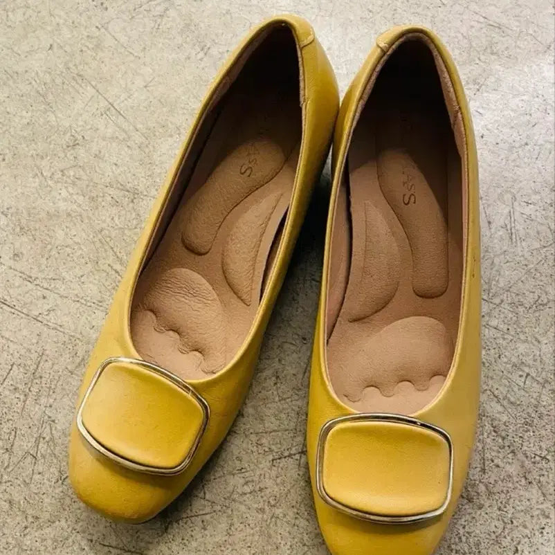 [BUNJANG] Yellow Mule Flat Shoes / 노란색 뮬 플랫슈즈
