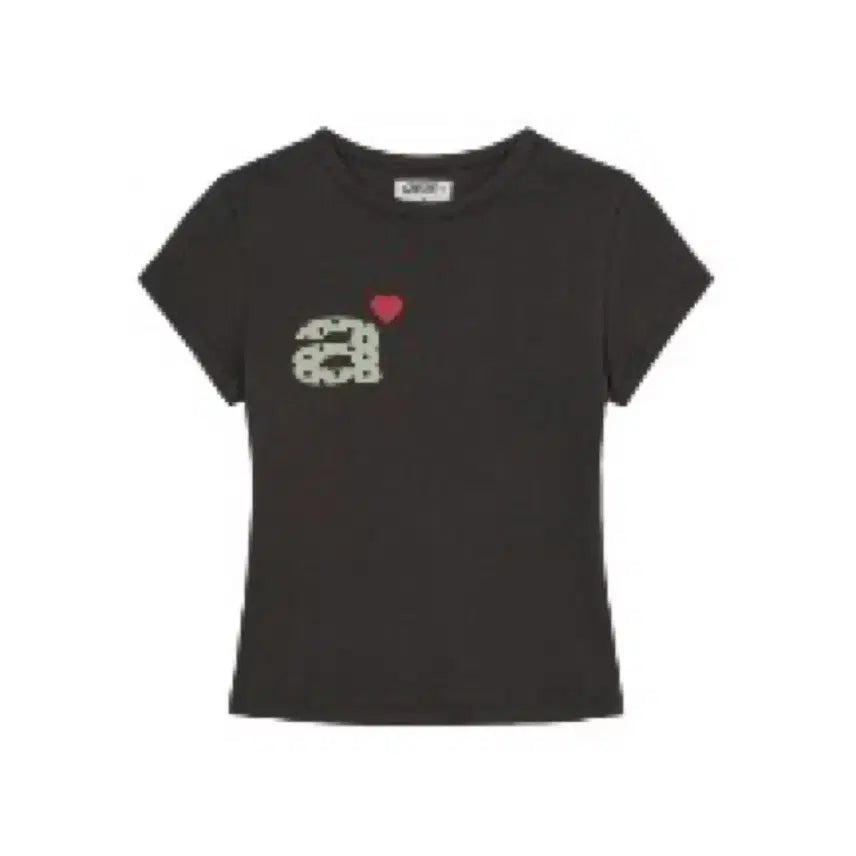 [BUNJANG] AEAE Dot Small Letter T-Shirt Dark Brown / AEAE 도트 스몰 레터 티 다크 브라운