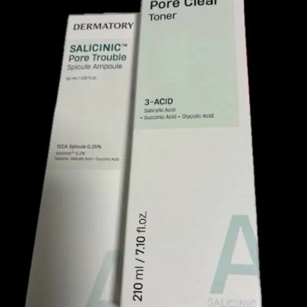 [BUNJANG] Dermafirm Salicylic Pore Clear Toner 210ml + Spicule Ampoule 50ml Set / 더마토리 살리시닉 포어 클리어 토너 210ml + 스피큘 앰플 50ml 새상품