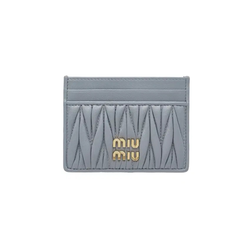 [BUNJANG] Miu Miu Matelassé Nappa Leather Card Holder Sky Blue / 미우미우 마테라쎄 나파 카드 홀더