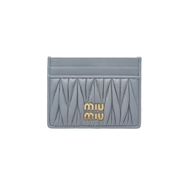 [BUNJANG] Miu Miu Matelassé Nappa Leather Card Holder Sky Blue / 미우미우 마테라쎄 나파 카드 홀더