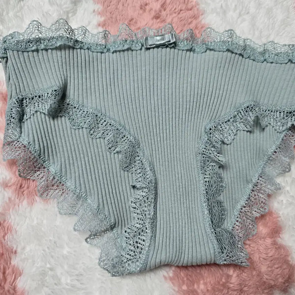 [BUNJANG] Women's Ribbed Lace Briefs Panties / (중고) 여성 골지 레이스 브리프 팬티