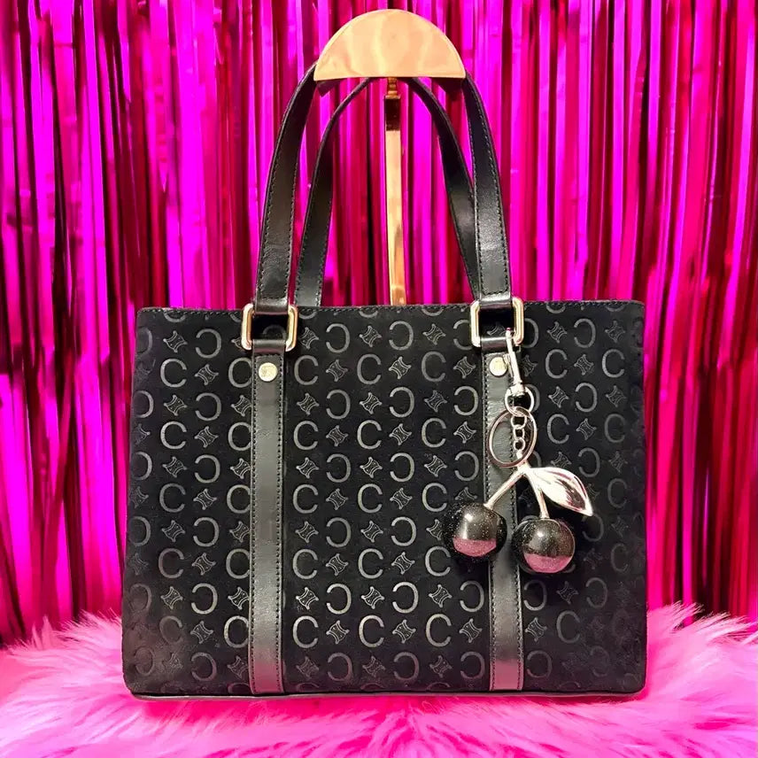 [BUNJANG] Celine Blazon Velvet Tote Shoulder Bag Black / 시크템) Celine 올드셀린느 블라종 벨벳 토트숄더백 블랙