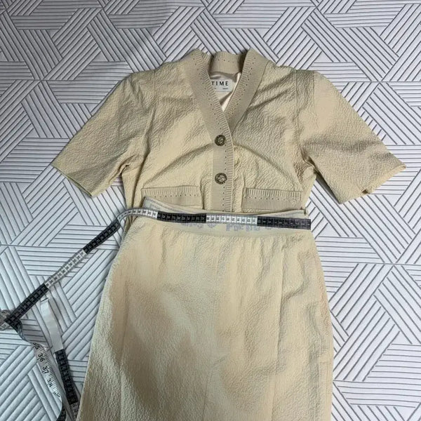 [BUNJANG] Time Two-Piece Setup Beige / 타임 투피스 셋업