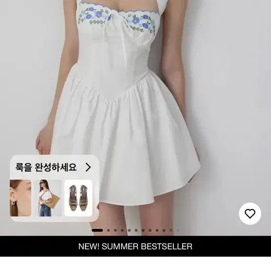 [BUNJANG] Shop Cider Cotton Floral Halterneck Mini Dress S / 샵사이다 코튼 플로럴 홀터넥 미니드레스 S
