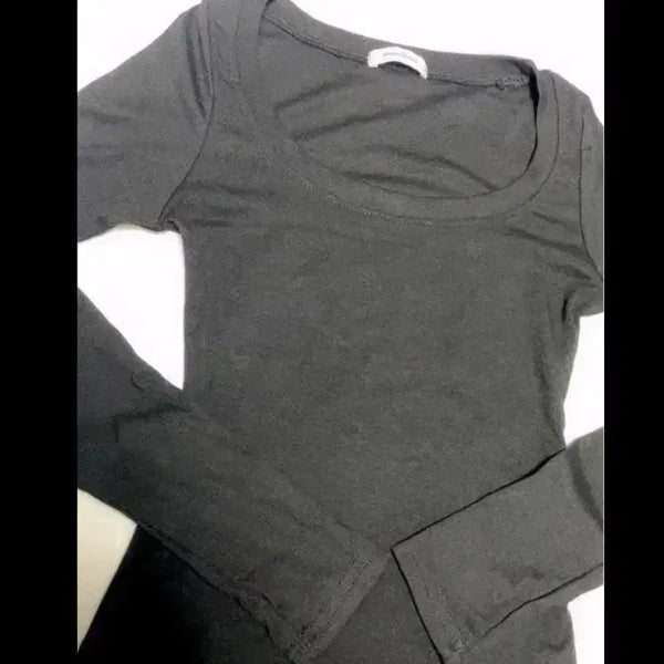 [BUNJANG] Slim Fit Plain Long Sleeve Shirt / [시착1회]슬림핏 무지 롱슬리브