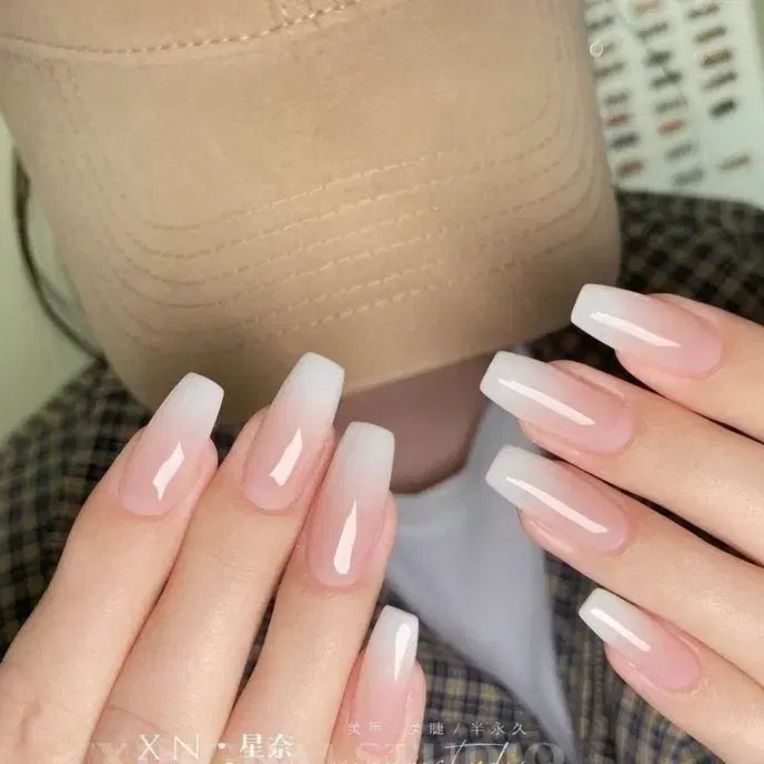 [BUNJANG] Handmade White Gradient Nail Tips / 화이트그라데이션 네일팁