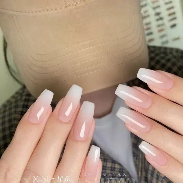 [BUNJANG] Handmade White Gradient Nail Tips / 화이트그라데이션 네일팁