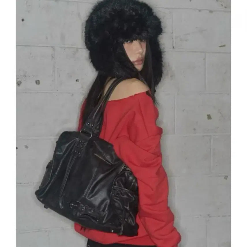 [BUNJANG] Fancy Club Belted Washing Leather Bag / 팬시클럽 벨티드 워싱 레더백