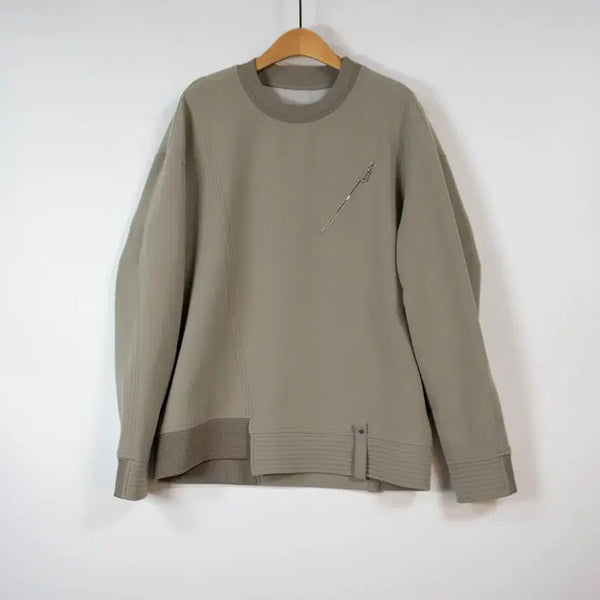 [BUNJANG] SYSTEM Zipper Detail Sweatshirt Khaki Size 95 / SYSTEM 시스템 지퍼 포인트 맨투맨 95 카키 한섬 스웨트셔츠