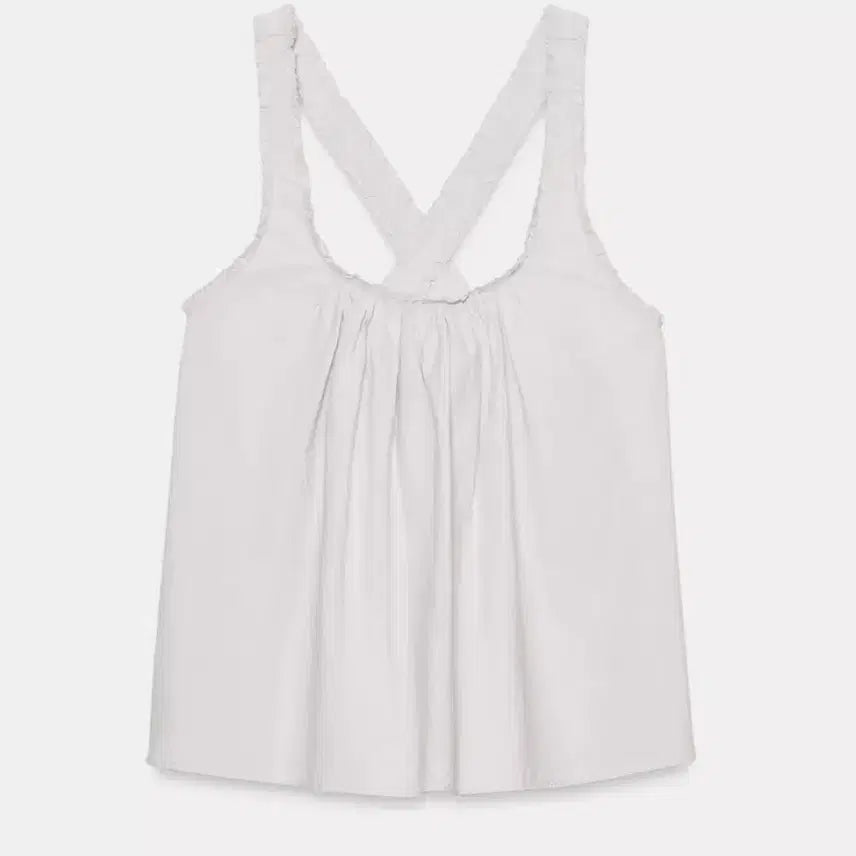 [BUNJANG] Zara Poplin Strap Top (XS/S) / 새상품 자라 포플린 스트랩 탑 XS S도매택 모리걸