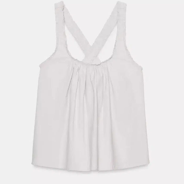 [BUNJANG] Zara Poplin Strap Top (XS/S) / 새상품 자라 포플린 스트랩 탑 XS S도매택 모리걸