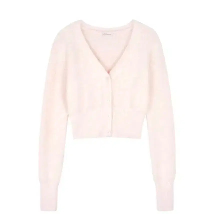 [BUNJANG] Clishir Cotton Candy V-Neck Cardigan Pink / [새상품] 클리시어 코튼 캔디 브이넥 가디건 핑크