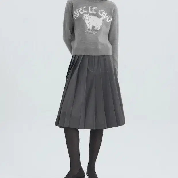 [BUNJANG] Juun.J Cat Knit Sweater Gray / 준지  고양이 니트 스웨터 그레이