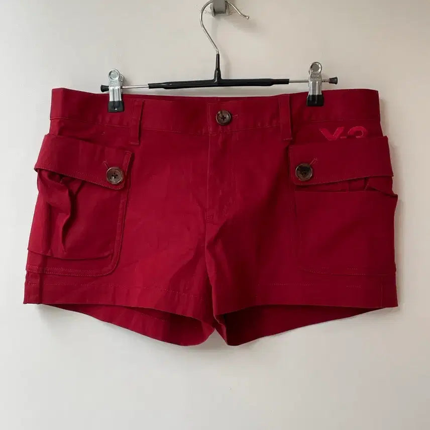 [BUNJANG] Y-3 Yohji Yamamoto Low-Rise Cargo Shorts Red S / Y-3 와이쓰리 요지 야마모토 로우라이즈 카고 쇼츠 레드 S