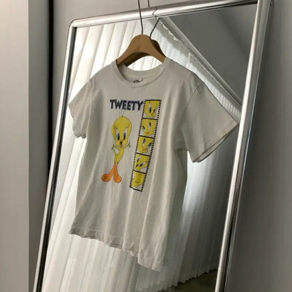 [BUNJANG] 90s Looney Tunes Tweety Bird T-Shirt Vintage Made in USA XS / 90's 트위티 루니툰즈 워너 브라더스 미국 빈티지 반팔 티셔츠 XS