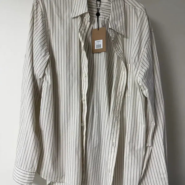 [BUNJANG] Stussy Stripe Standard Shirt Natural Stripe / 스투시 스트라이프 스탠다드 셔츠 네츄럴 스트라이프
