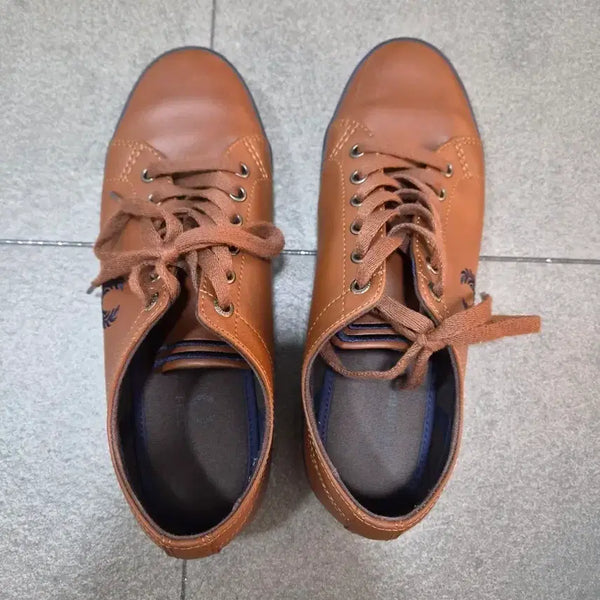 [BUNJANG] Fred Perry Brown Leather Sneakers / 프레드페리 스니커즈