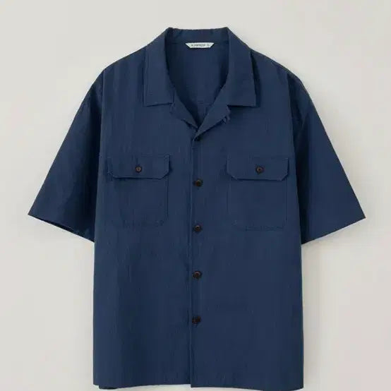 [BUNJANG] Blanc Room Linen Short Sleeve Shirt Royal Blue Size 04 / 블랭크룸 린넨 반팔셔츠