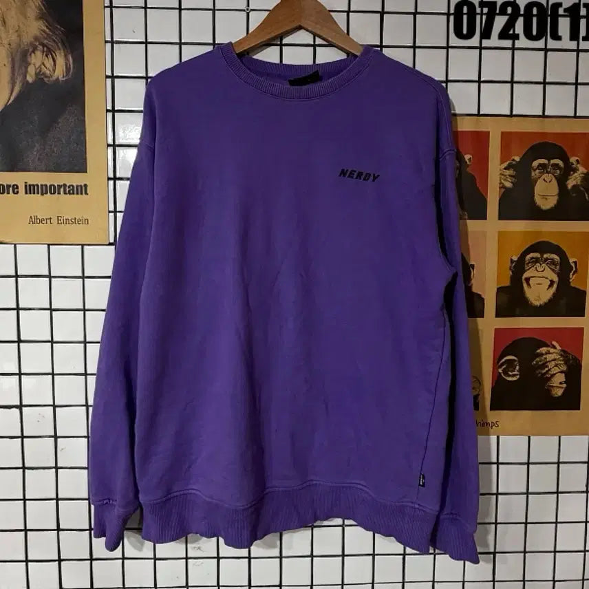 [BUNJANG] NERDY Purple Sweatshirt M / NERDY 퍼플 맨투맨 M