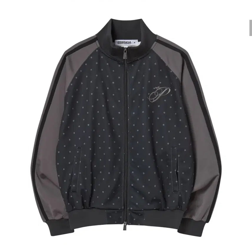 [BUNJANG] Frenda Dot Jersey Zip-up Jacket (Black) / 프렌다 도트 저지 집업 자켓 (블랙)