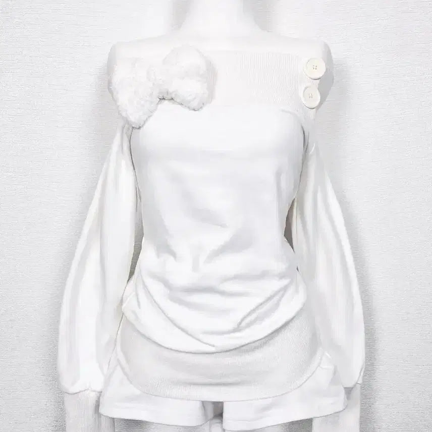 [BUNJANG] Vintage White Off-Shoulder Top / 진리빈티지 stc빈티지 화이트 오프숄더