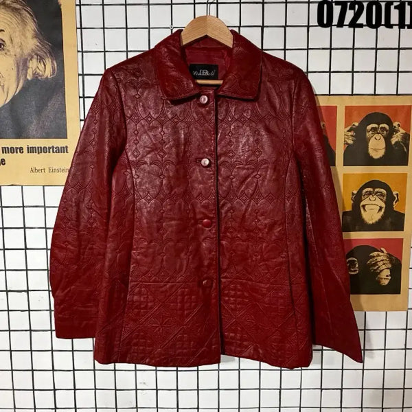 [BUNJANG] Bob Bell Leather Jacket Red M / Bob Bell 가죽 자켓 레드 M
