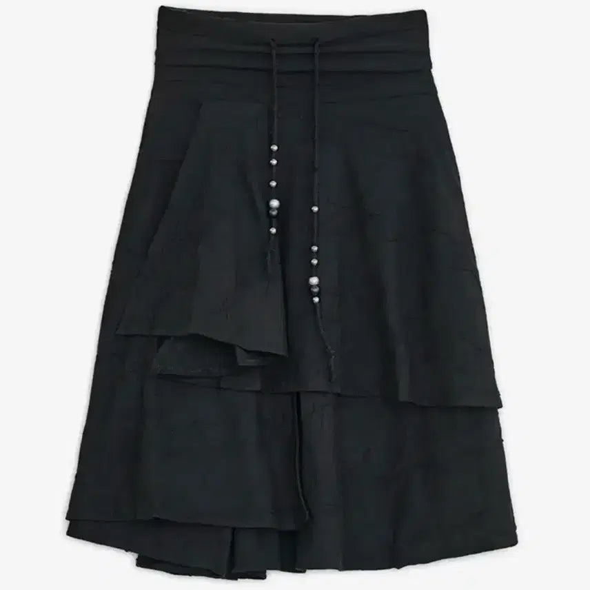 [BUNJANG] Hug Your Skin Starlight Flared Midi Skirt Black / 허그유어스킨 스타 플레어드 미디 스커트 블랙