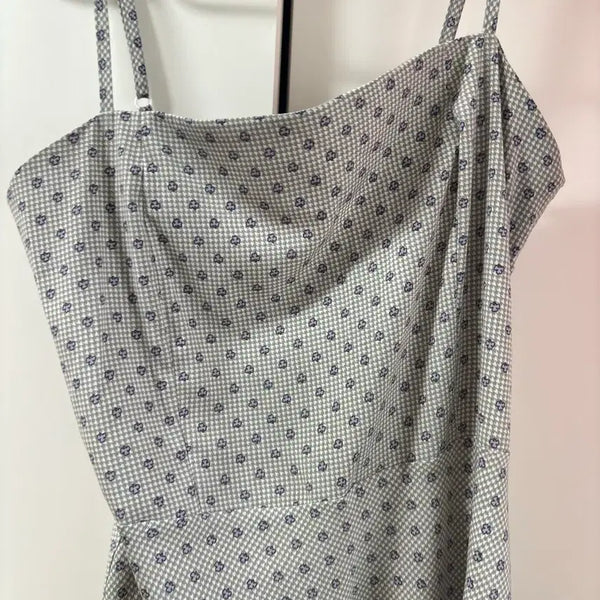 [BUNJANG] Lulu Seoul Check Bound Dress Green Purple Vintage / 루루서울 체크 바운드 드레스 그린 퍼플 빈티지