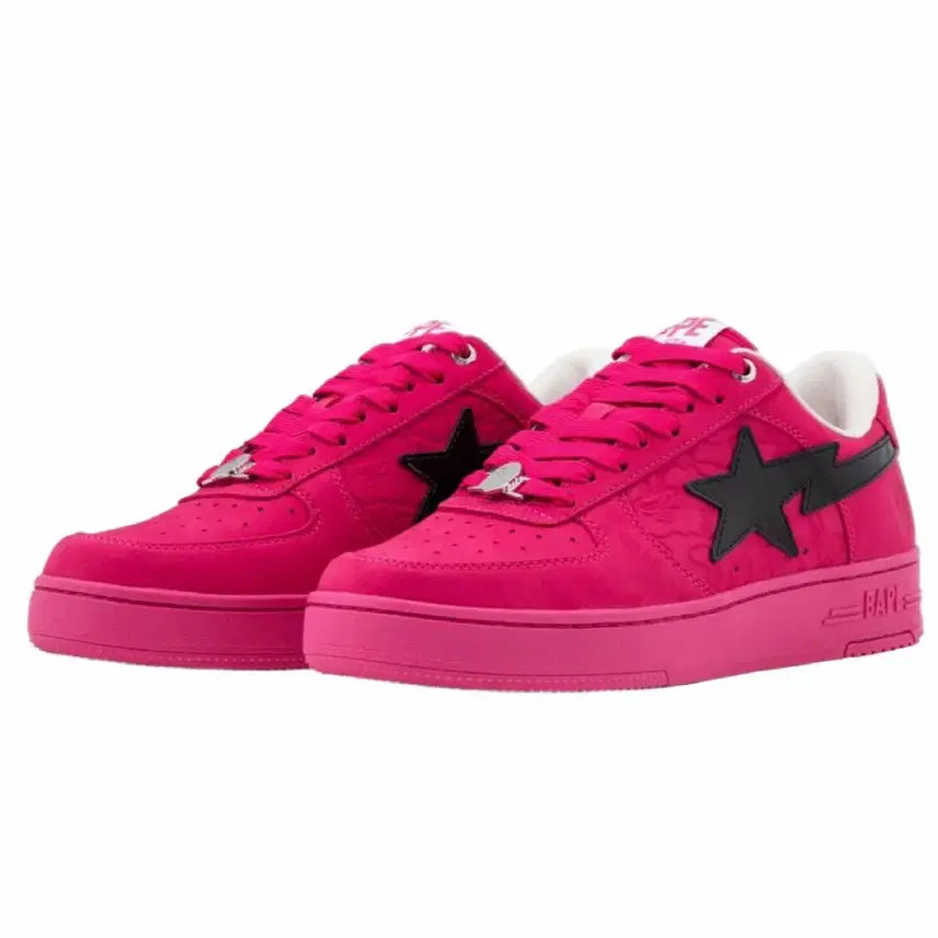 [BUNJANG] BAPE APE STA Low 4 Hot Pink Suede Sneakers / 베이프 에이프 스타 로우4 핫핑크 핑크 분홍 스니커즈 에어포스 스웨이드